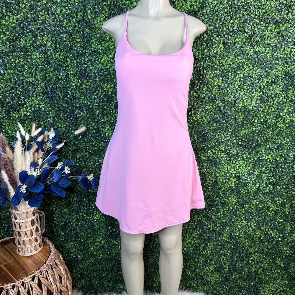 Nwot Pink halara Sleeveless tennis Dress‎ with built in shorts